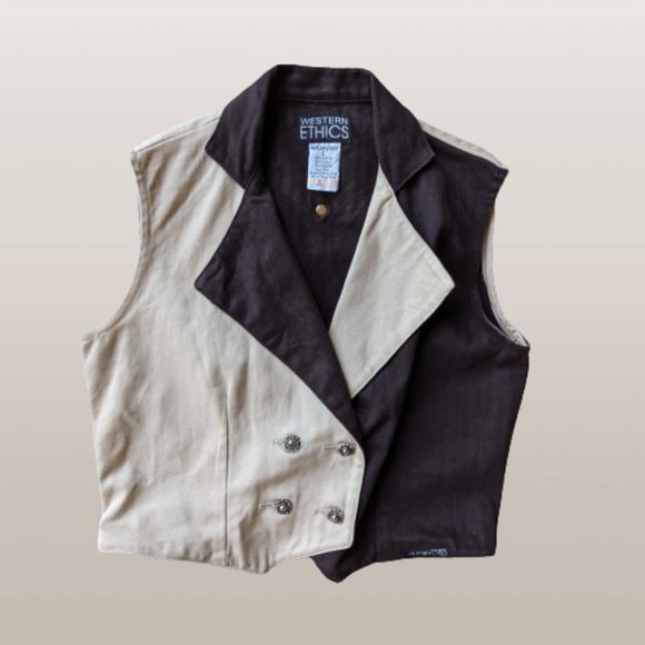 Vintage Western Ethics Two Toned Jeans and Matching Vest (RARE) - Picture 2 of 11